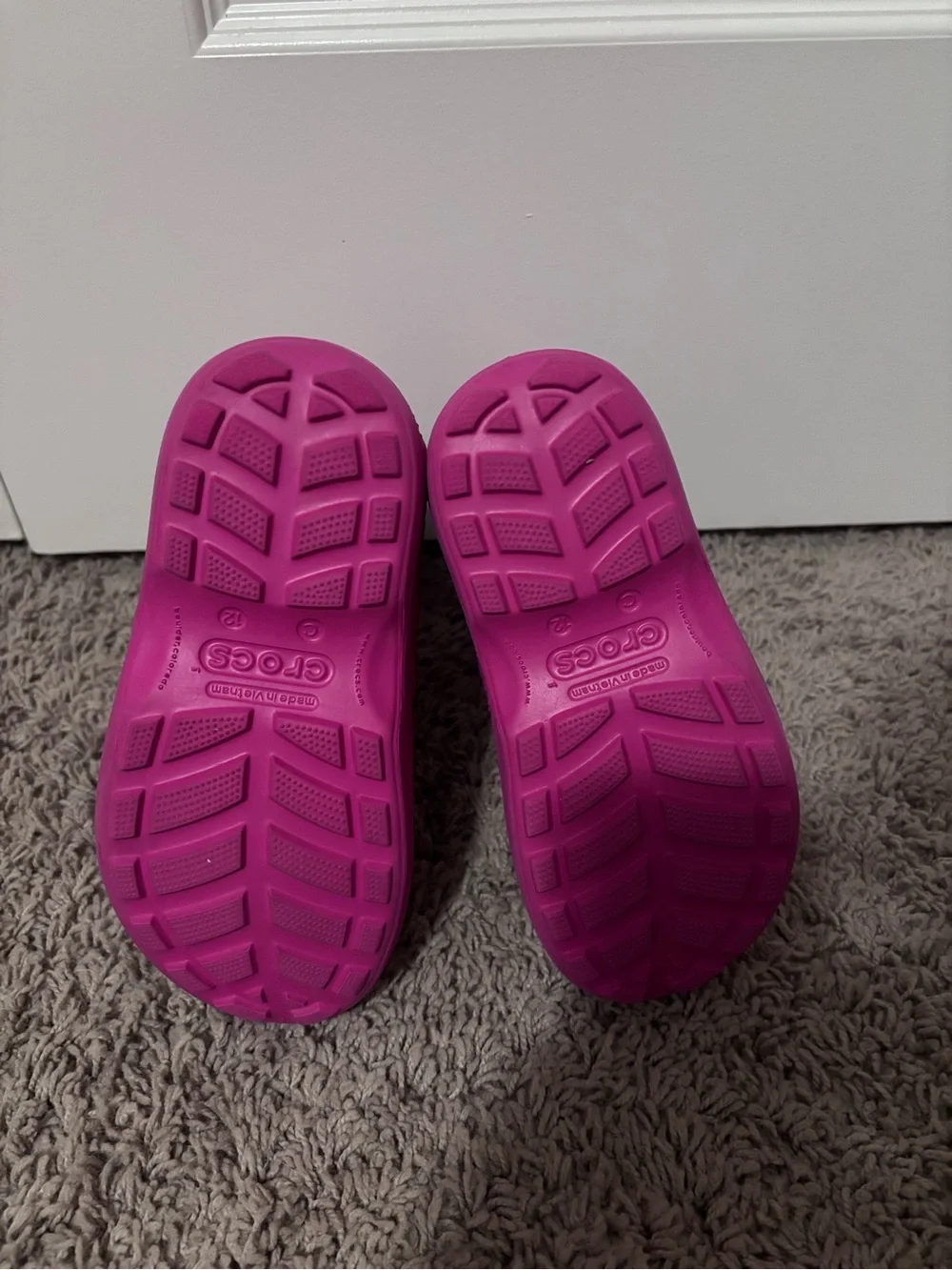 CROCS Kids' Magenta Tall Rain Boots with Handles